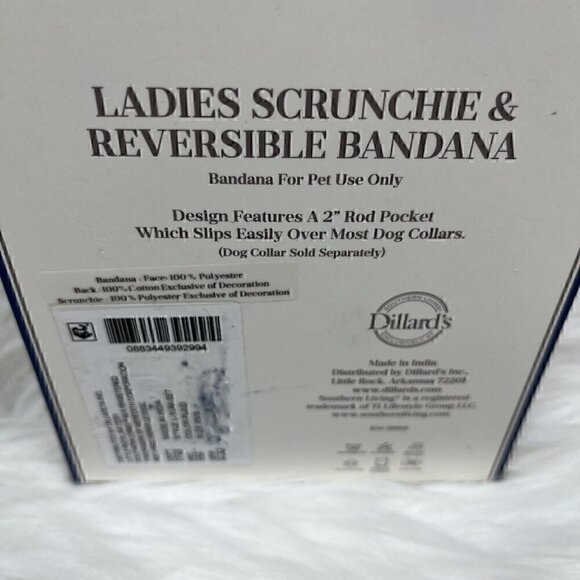 NEW Southern Living Women's Scrunchie & Pet Reversible Bandana Set - Picture 10 of 11